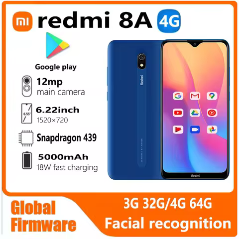 Xiaomi Redmi 8A smartphone 4G 64G Global firmware 5000mAh 6.22inch Snapdargon 439 12MP 18W Facial recognition used phone 10 best sales qin 1s 4g - №5