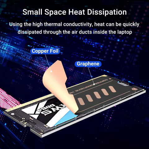 JEYI Graphene Laptop RAM Heatsink, Dual-Layer Graphene and Copper Foil Design Cooler Memory Radiator for DDR5 DDR4 DDR3 DDR2 10 best sales copper heatsinks - №5