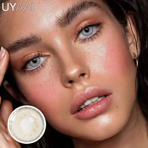 UYAAI Natural Colored Pupils for Eyes 1 Pair Black Lenses Cosmetic Brown Beauty Lenses Blue Eye Contact Green y2k Colorcon 10 best sales natural contact lenses - №8