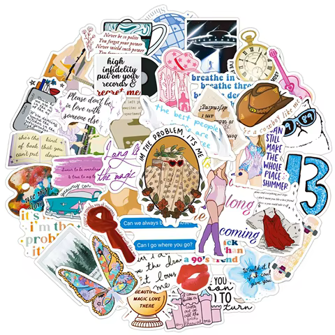 50Pcs Hot Singer Hot Singer Taylor Alison Swift Folklore Stickers Laptop Luggage Guitar Skateboard Fridge Graffiti Sticker 6 best sales taylor swift patches - №3