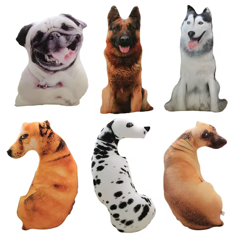 50cm Cute Simulation Dog Plush Toy 3D Printing Stuffed Animal Dog Plush Pillow Stuffed Cartoon Cushion Kids Doll Home Decro Gift 10 best sales pigeon plush toy - №1