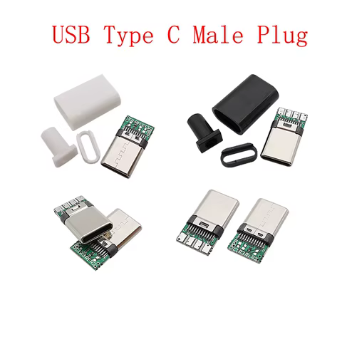 10Pcs USB Connectors Type C / Micro / USB 2.0 Type A Male Female Assembly Adapter DIY Soldering Repair Data Charging Plug Socket 10 best sales plug micro usb - №5
