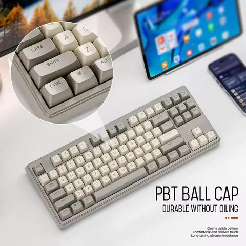 M87 Wireless Bluetooth Dual Mode Keyboard, Mechanical Feeling Gaming Gaming Office Mute PBT Ball Cap Rainbow Light 12 best sales portable keyboard - №9