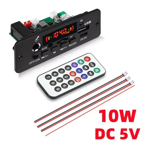 DC 5V 10W Bluetooth 5.0 Stereo DIY Car MP3 Player Decoder Board 2*5W Amplifier Wireless FM Radio Module TF USB Handsfree Call 8 best sales 5v bluetooth receiver amplifier board - №8