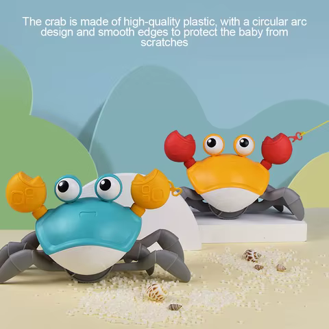 Baby Bath Tub Water Play Crab Toy Clockwork Portable Beach Children Shower Accessory Baby Pulling a String To Learn to Walk 8 best sales bath doll - №2