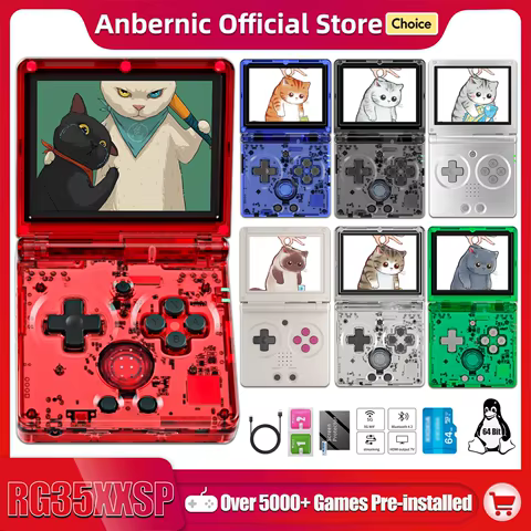 ANBERNIC NEW RG35XXSP Flip Handheld Game Console 3.5 Inch IPS Clamshell Video Gaming Console 64 Bit Linux System 64G Online Play 10 best sales arcade powkiddy a12 - №7