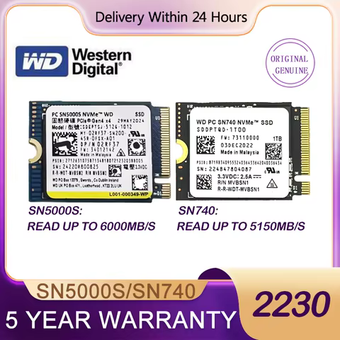 Western Digital WD SN740 SN5000S M.2 2230 SSD 2TB 1TB 256GB NVMe PCIe Gen4 x4 For Microsoft Surface Pro X Laptop 3 Steam Deck 12 best sales sn850x 4tb - №8