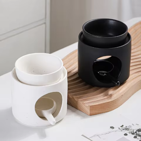 Ceramic Essential Oil Burner Incense Burner Holder Multifunctional Candlestick Tealight Candle Holder Home Office Bedroom Decor 12 best sales essential oil burner - №5