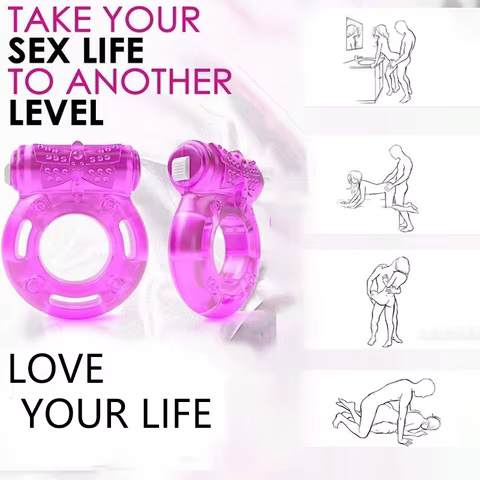 Butterfly Vibrating Penis Ring Silicone Cock Rings Vibrator Male Penis Extender Clitoral Stimulate Couples Adult Sex Toy for Men 10 best sales male torture - №9