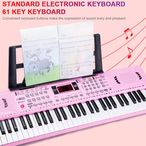 61 Key Electronic Keyboard Piano W/ Keyboard Stand Musical Mini Keyboard Piano Portable Music Keyboard for Beginners Kids Adults 10 best sales mini piano keyboard - №3