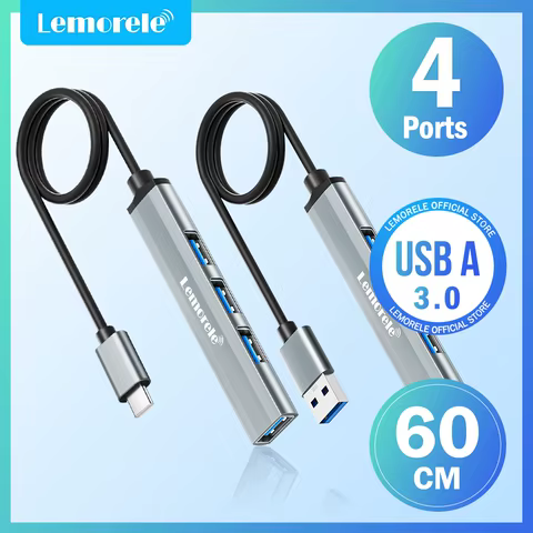Lemorele USB Hub Type C Hub USB3.0 OTG 4 Port USB C/A HUB Multi Splitter Adapter Laptop Accessories For Lenovo Macbook Pro 10 best sales usb 3.0 otg - №7