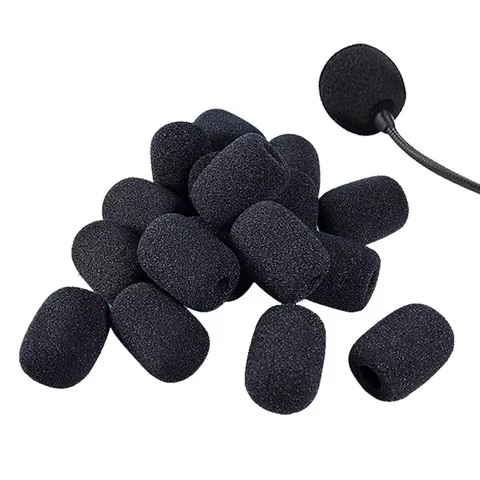 10Pcs Foam Mini Microphone Covers Mic Protector Replacement Headset Windshield Sponge Covers Microphone Cover for Meeting Mic 10 best sales mic foam cover - №6