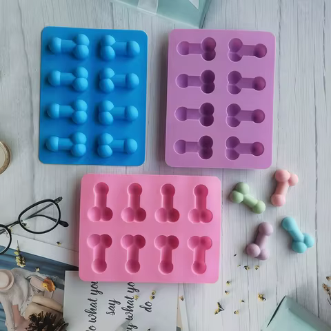 Cake Mold Dick Ice Cube Tray Silicone Mold Soap Candle Moulds Sugar Craft Tools Chocolate Mould Mini Ice Cream Forms 10 best sales chocolate penis mould - №3
