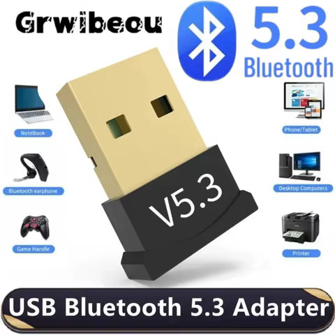 USB Bluetooth 5.3 Adapter Wireless Bluetooth 5.1 Dongle Adapter for PC Laptop Wireless Speaker Audio Receiver USB Transmitter 10 best sales usb type c wireless adapter - №8