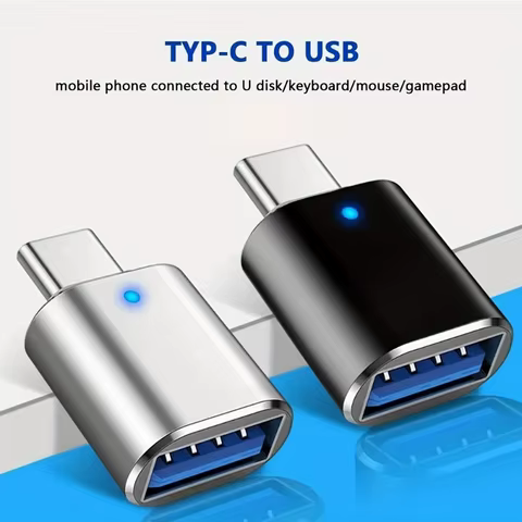 LED USB 3.0 To Type C Adapter OTG To USB C USB-A To Micro USB Type-C Female Connector For Samsung Xiaomi POCO Adapters 10 best sales usb 3.0 otg - №6