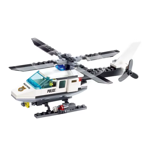 102pcs Police Helicopter Creative Building Blocks DIY City Police Series Boys Bricks Toys Children Gifts 10 best sales police lego - №5
