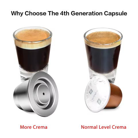 Coffee capsule reusable pods for Nespresso stainless steel coffee filter Espresso Crema pod manufacturer's new upgrade 10 best sales illy - №4