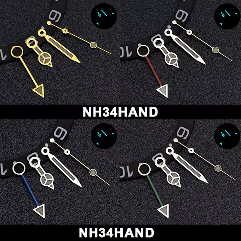 Blue Green Luminous NH34 GMT Watch Hands for NH34 NH35 Automatic Movement watch accessories Watch Parts For Wristwatches 8 best sales bestsub - №8