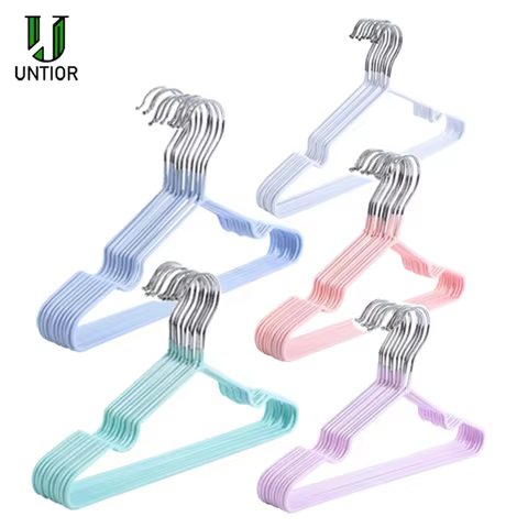 10 Pack Baby Hangers Non-slip Rubber Coating Kids Clothes Hangers Metal Infant Hangers for Toddler Coat Pant Closet Organization 6 best sales hangers baby - №3