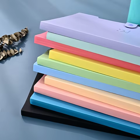 A4 Multi-Layer Folder File Bag Candy Color Five Grid Organ Bags Large Capacity Korean Simple Office School Supplies Stationery 8 best sales certificate folder - №5
