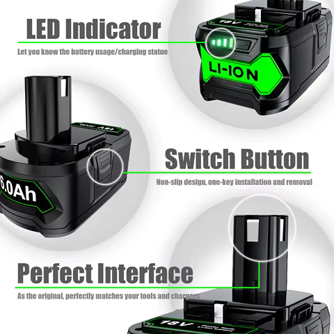 6Ah For RYOBI P108 18V One+ Plus Battery 18 Volt Lithium-Ion Power Tools P104 P107 RB18L50 RB18L20 P108 8 best sales 18650 batterry - №7