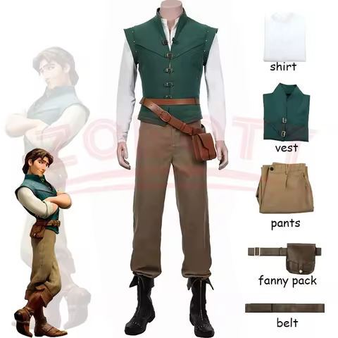 Anime Flynn Rider Tangled Rapunzel Cosplay Costume Adult Carnival Uniform Halloween Flynn Rider Tangled Rapunzel Cosplay Costume 10 best sales disney adult costumes - №9