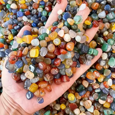 Elegant 100g Natural Agate Crystal Pebbles Colorful Decorative Stones for Aquariums, Fish Tanks Air Plant Decor 12 best sales natural crystals - №9