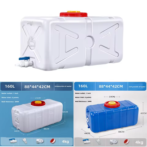 160L RV Household Thickened Water Tank Plastic Bucket Horizontal Rectangular Water Storage Tower Vehicle Mounted Water Weservo 12 best sales rv water - №8