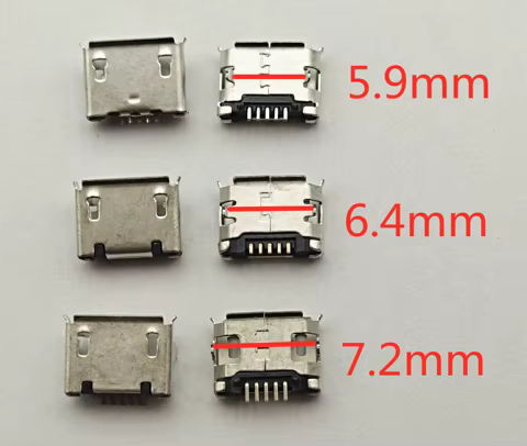 50pcs Micro USB mini Connector 5pin 5.9mm 6.4mm 7.2mm short needle 5P DIP2 Data port Charging port for Mobile end plug 10 best sales plug micro usb - №10