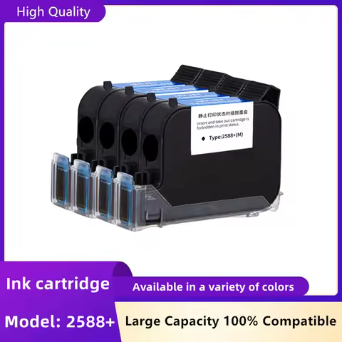 2588 42ML Black Red Blue Green Printer Ink Cartridge Quick-drying 12.7mm Print Height Universal for Handheld Inkjet Printer 10 best sales spongeless ink cartridge - №8