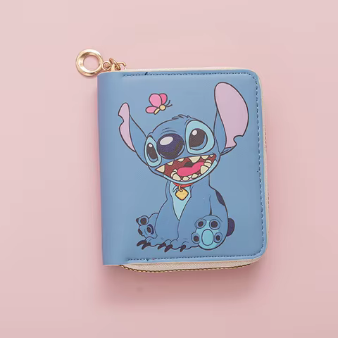 Kawaii Stitch Anime Coin Purse Fashion Cartoon Zipper Wallet Student Print Card Holder ID Storage Bag Card Pack Christmas Gifts 12 best sales spongebob bracelet - №8