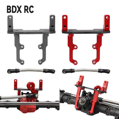Carbon Fiber Metal Servo Mount Stand with Steering Link for 1/10 RC Crawler Car Axial SCX10 II 90046 AR44 Axle Upgrade Parts 6 best sales engine stand - №5