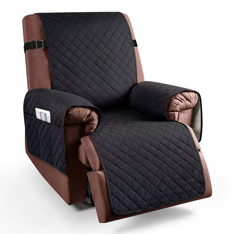 100% Waterproof Recliner Chair Cover Washable Couch Covers for Kids Pets Dogs Slipcover Furniture Protector with Elastic Straps 10 best sales recliner cover - №9