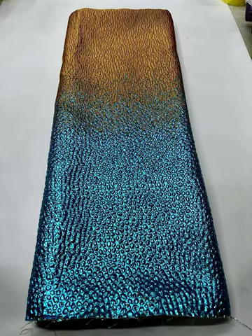 New African Brocade Fabric Jacquard Organza Lace 2025 Nigerian Damask Gradient Lace French Net Material Brocard Tissu AH1463 12 best sales brocade fabric nigeria - №6