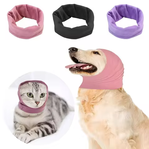 Dog Pet Ears Cover Calming Headscarf Bathing Grooming Helper Anti-shock Noise-proof Earmuffs Turban Head Wrap Decompress Tool 8 best sales dog ear noise protection - №8