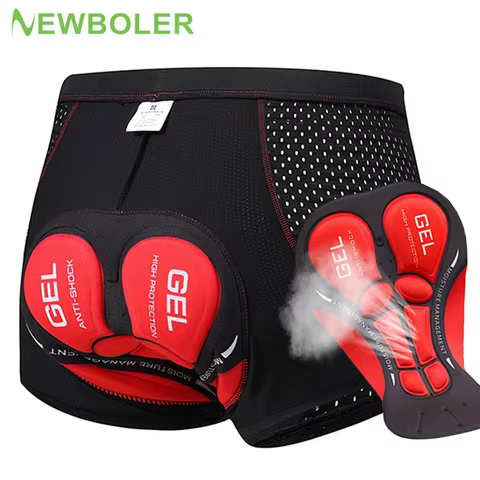 NEWBOLER Cycling Shorts Breathable Mesh Cycling Underwear 5D Gel Pad Shockproof MTB Bike Shorts Man Shorts 8 best sales 5d gel - №5