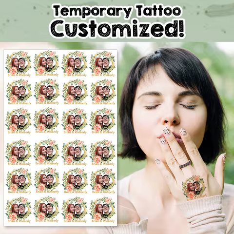 Customized Personalized Waterproof Temporary Tattoo Sticker DIY Fake Tatoo, Make Your Own Custom design Tattoo For Logo/wedding 10 best sales custom tattoo - №2