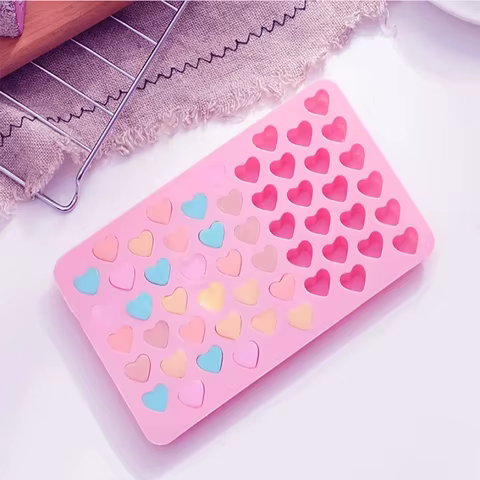 1Pcs/Mini 55 Heart-Shaped Silicone Mold Brown Sugar Silicone Mold Silicone Love Chocolate Mold 55 Candy Silicone Mold 10 best sales chocolate penis mould - №7