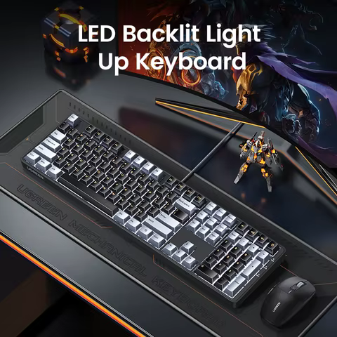 UGREEN Mechanical Keyboard 108 PBT Keycaps Wired Keyboard Red Switch Russian/Korean/EN for Desktop Laptop Windows Mac OS Gaming 10 best sales 108 keyboard kit - №8
