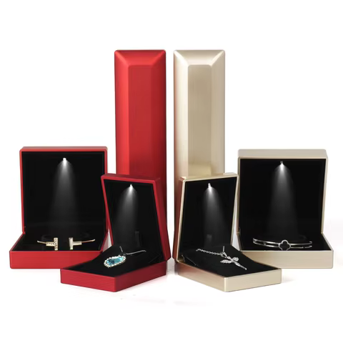 LED Illuminated Ring Box - Premium Spray-Finish Jewelry Display Case for Luxury Rings 8 best sales rings box - №5