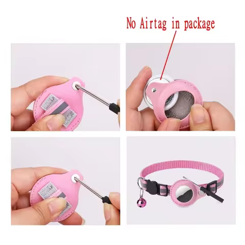 For Apple Airtag Case Dog Cat Bell Collar GPS Finder Reflective Protective Case Cover For Air Tag Tracker Pet Dog Airtag Collar 8 best sales air tag dog collar - №8