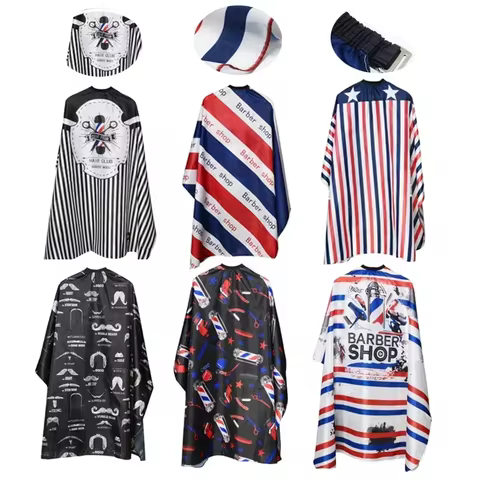 Hairdressing Coth Pattern Cutting Hair Waterproof Cloth Salon Barber Cape Professional Hair Stylist Retro Aprons Haircut Cape 10 best sales salon capes - №3