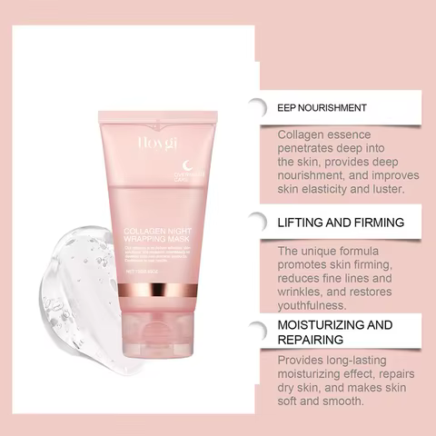 Collagen Overnight Wrapping Peel Off Facial Mask, Korean Collagen Night Wrapping Mask Deeply Hydrates Night Care Mask Cream 75ml 12 best sales propolis serum - №10