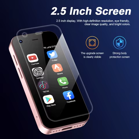 SERVO KING5000 Mini Android 9.0 Smartphone Play Store 2GB+16GB GPS Dual SIM Standby 2.5 10 best sales pink mobile phone - №5