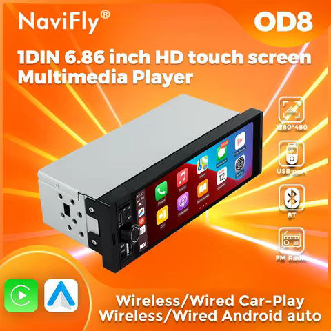 NaviFly 6.86 Inch Universal FM Carplay Android Auto Car Radio Autoradio Multimedia Player Car Stereo MP5 Player Camera No DVD 8 best sales portable dvd player with screen - №5