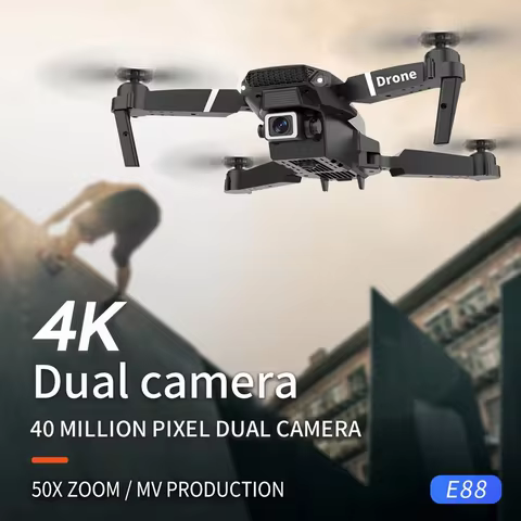 2023 E88 Pro WIFI FPV Drone Wide Angle HD 4K Camera Quadcopter Height Hold RC Foldable Dron Toys Gift 8 best sales drone dji phantom 3 - №1