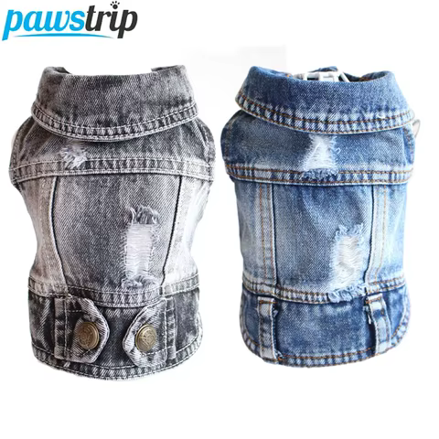 Thin pet dog coat Cool Dog Jeans Jacket for small medium dogs fashion Puppy Clothes Dog accessories 6 best sales adidog dog clothes - №4