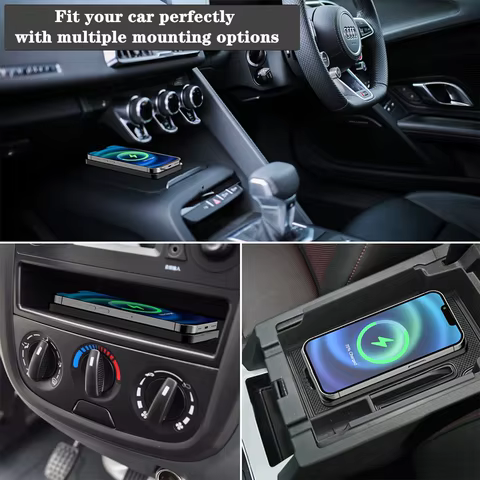 Car Wireless Charger for Iphone 16 15 15 Pro Max 14 13 12 X Samsung S24 S23 Wireless Car Charger Silicone Pad Stand Fast Charger 10 best sales moto g power 2022 - №6