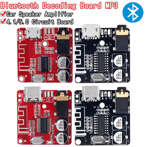 MP3 Bluetooth Decoder Board Lossless Car Speaker Audio Amplifier Board Modified Bluetooth 4.1 Circuit Stereo Receiver Module 5V 8 best sales 5v bluetooth receiver amplifier board - №5