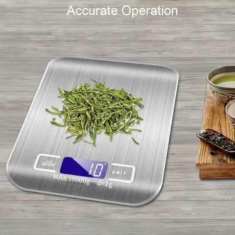 10kg 1g Portable Kitchen Scale Electric Digital Food Coffee Scale LCD Display Measuring Scale Household Weight Measuring Tools 12 best sales house kitchen - №7